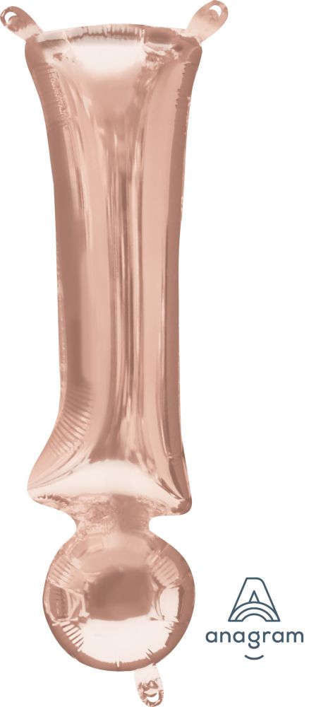 16" Rose Gold Symbol ! Exclamation Balloon
