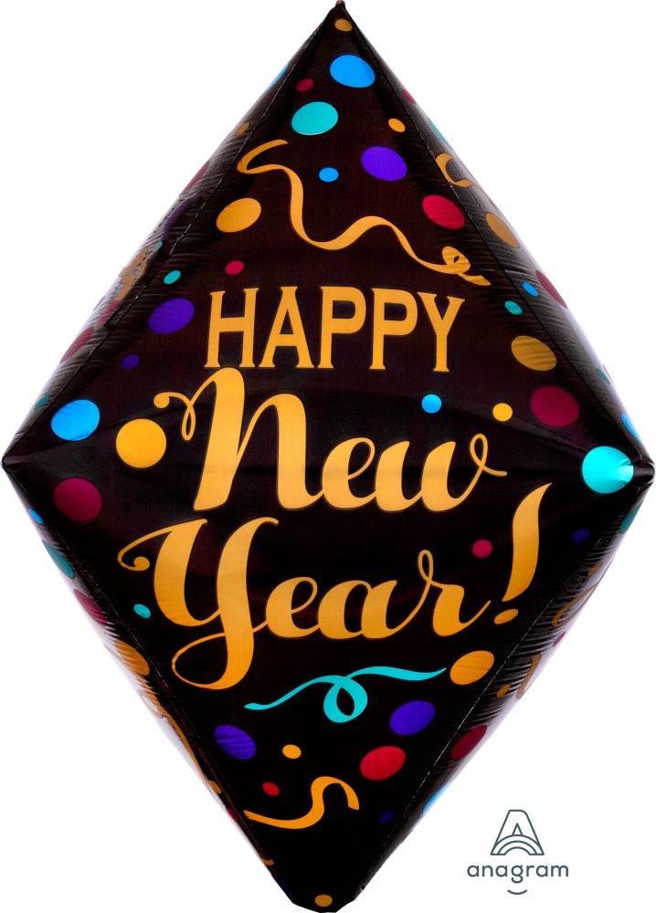 UltraShape Anglez Happy New Year Satin Dots Balloon