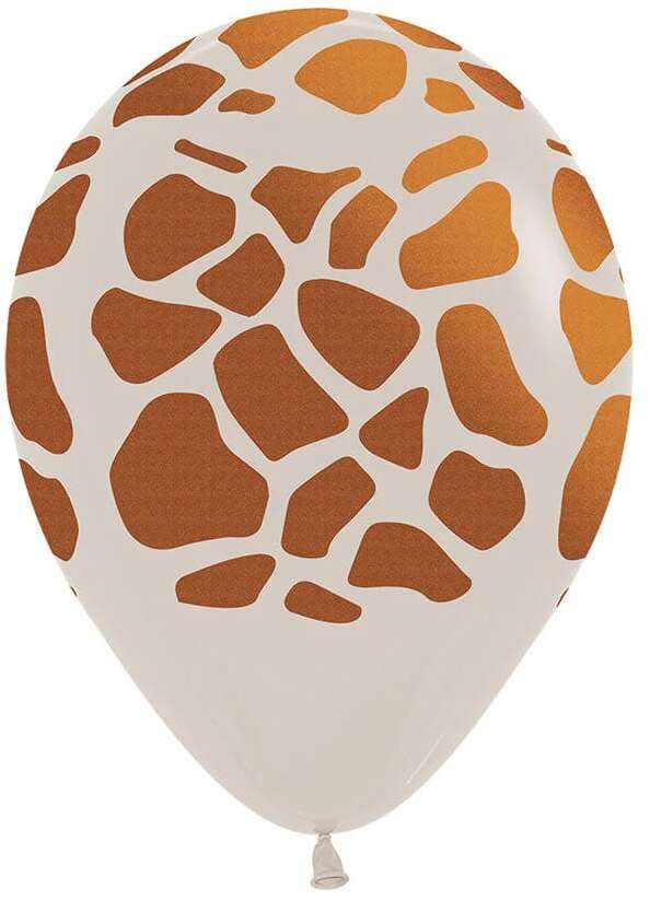 11" Giraffe Print Fashion White Sand (50pcs) Balloons