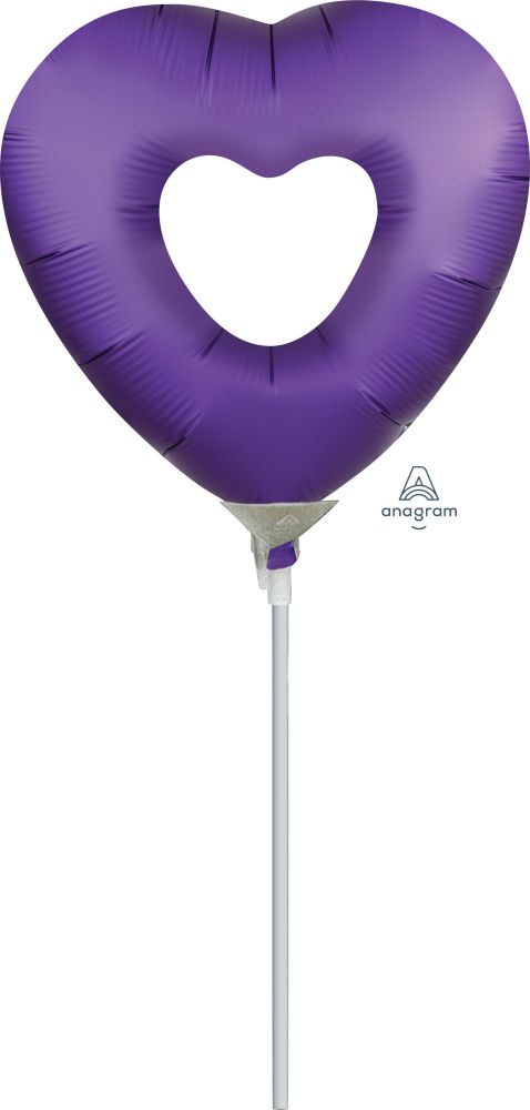 Mini Shape Purple Royale Open Heart Balloon