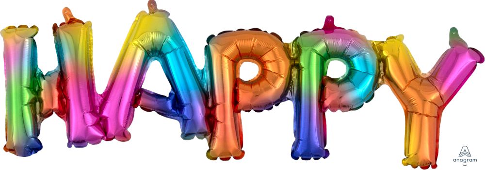 Phrase Happy Rainbow Splash Balloon