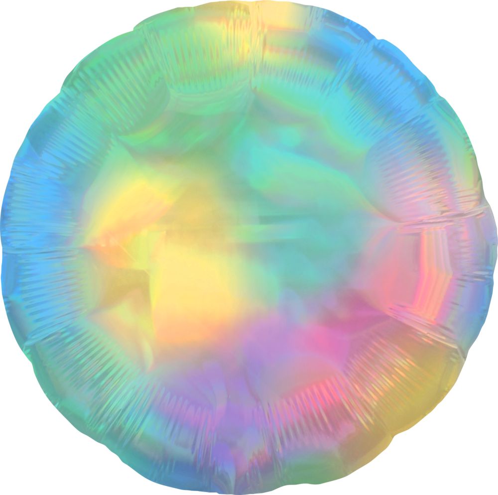 18" Iridescent Pastel Rainbow Circle (non-packaged) Balloon