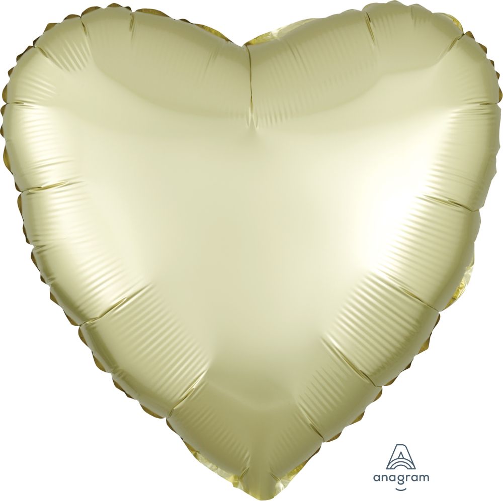 18" Satin Luxe Pastel Yellow Heart (non-packaged) Balloon