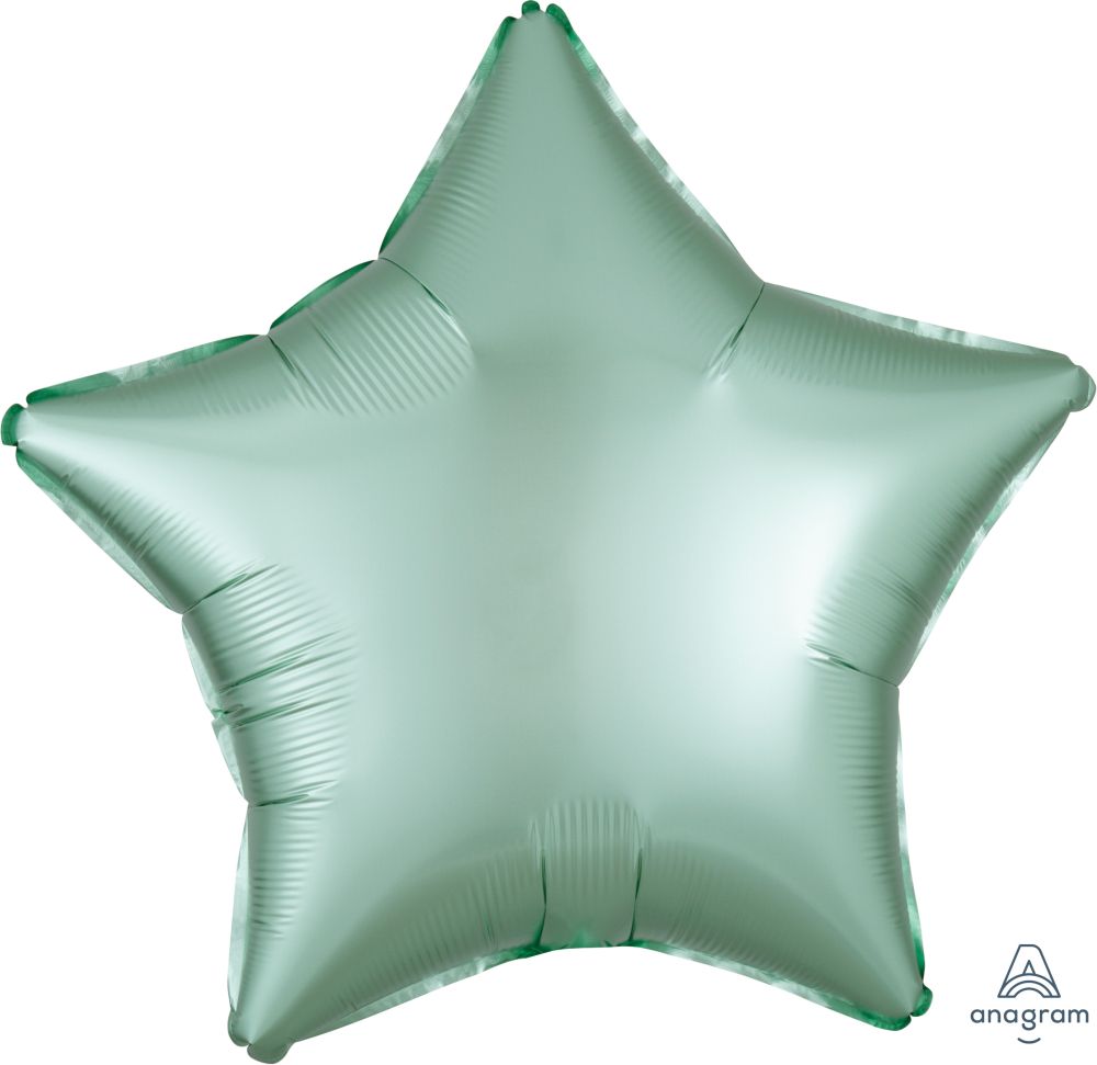 18" Satin Luxe Mint Green Star Balloon