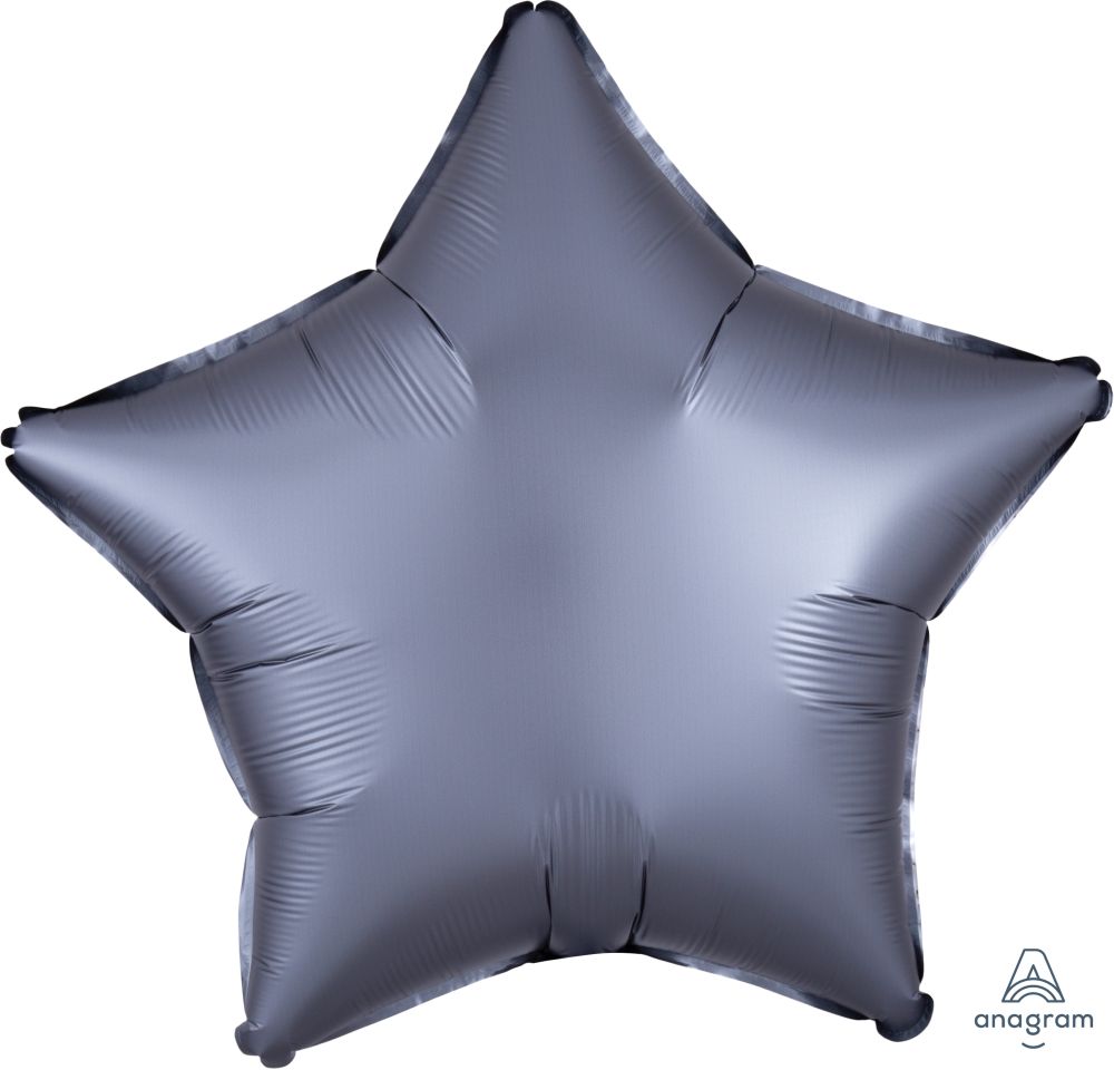 18" Satin Luxe Graphite Star (non-packaged) Balloon