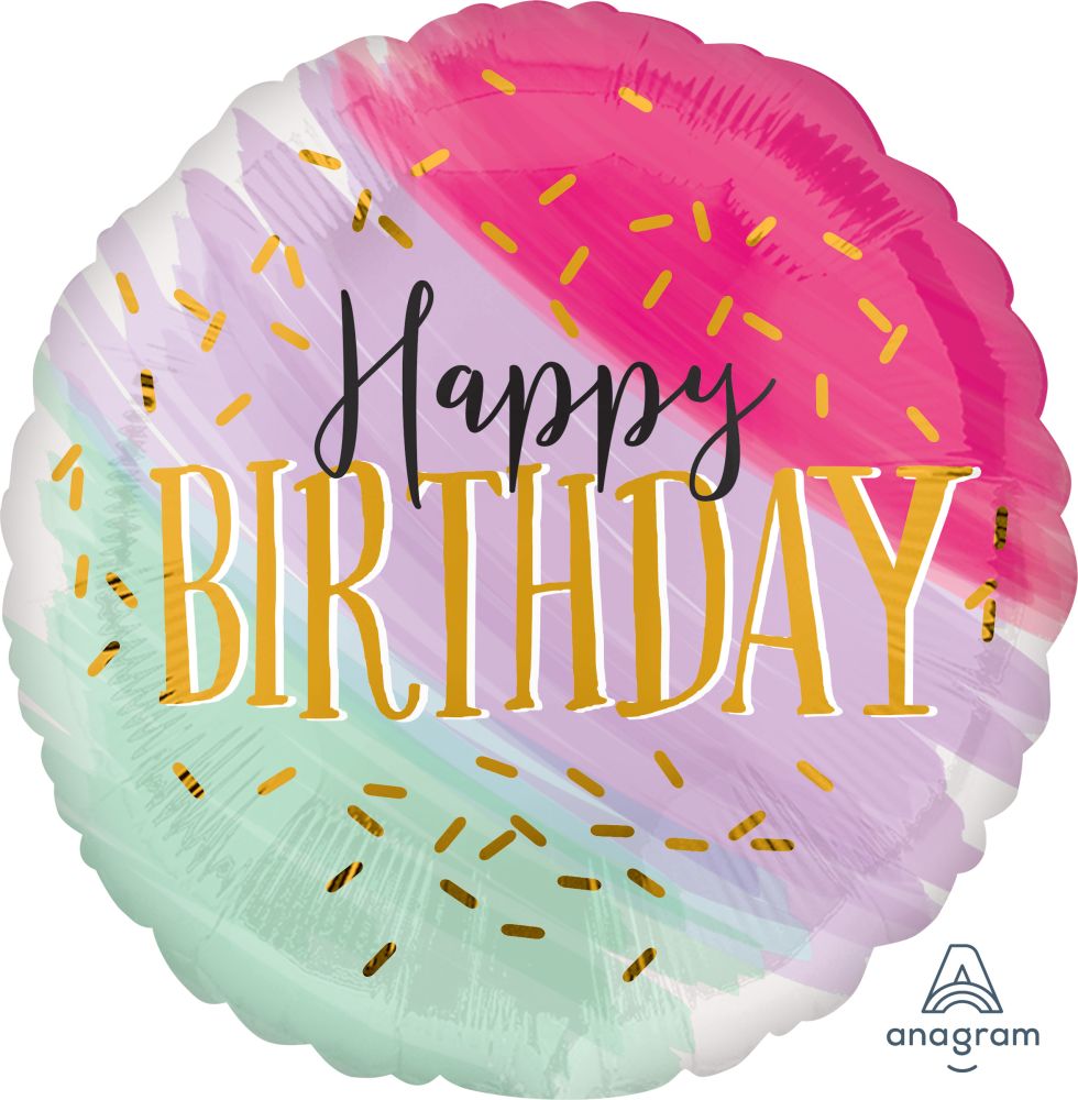 18" Water Color Birthday Balloon