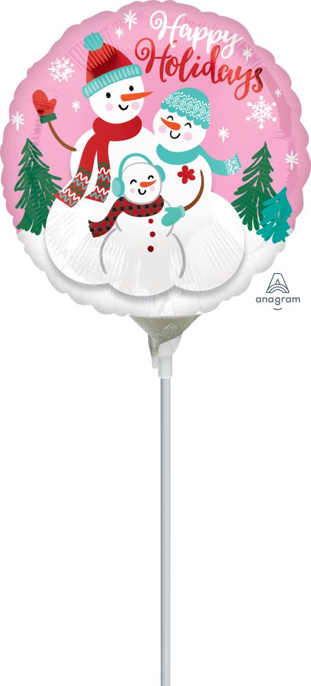 09" Happy Holidays Snow Family Balloon