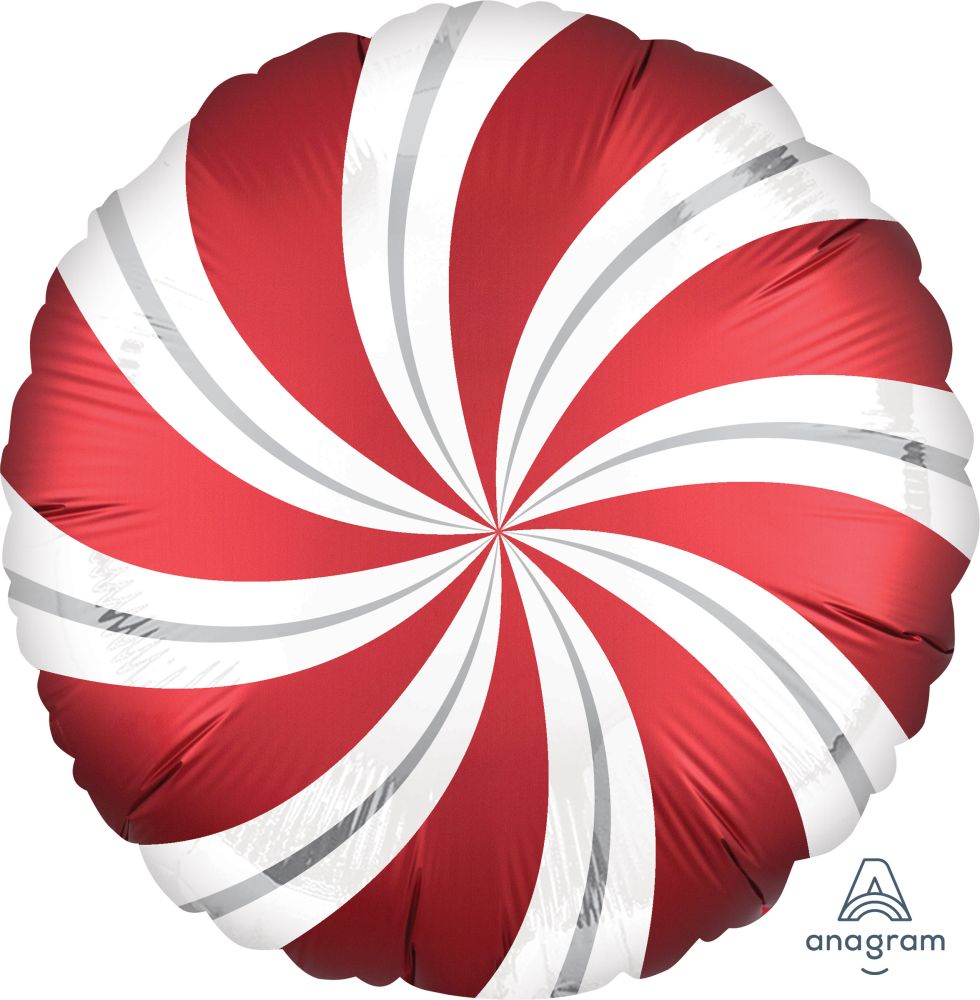18" Satin Infused Sangria Candy Swirls Balloon