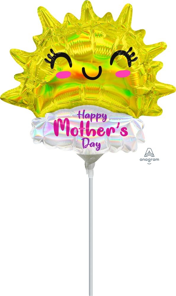 MiniShape Happy Mothers Day Iridescent Happy Sun Balloon