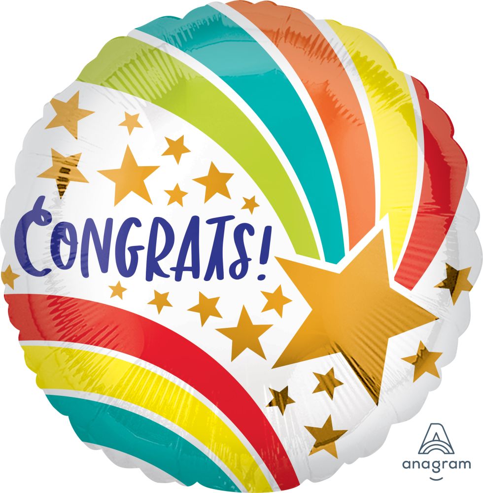 18" Congrats Shooting Star Balloon