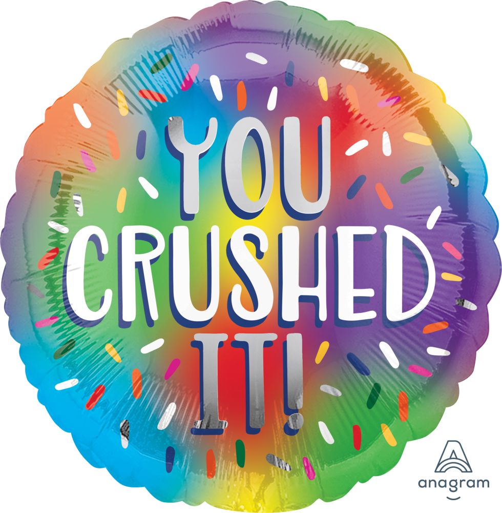 18" You Crushed It Rainbow Balloon