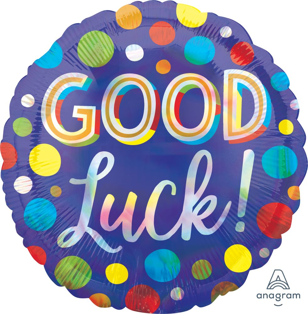 18" Iridescent Good Luck Dots Iridescent Balloon