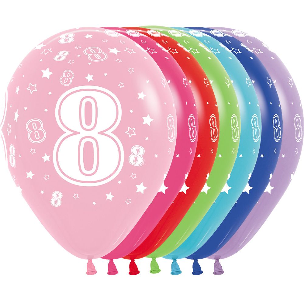 11" Number 8 Assortment (50pcs) Balloons