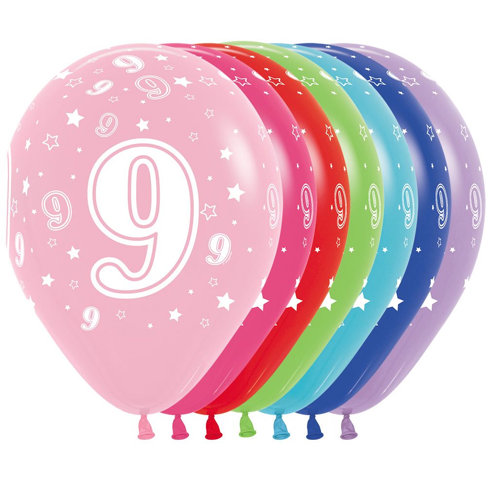 11" Number 9 Assortment (50pcs) Balloons