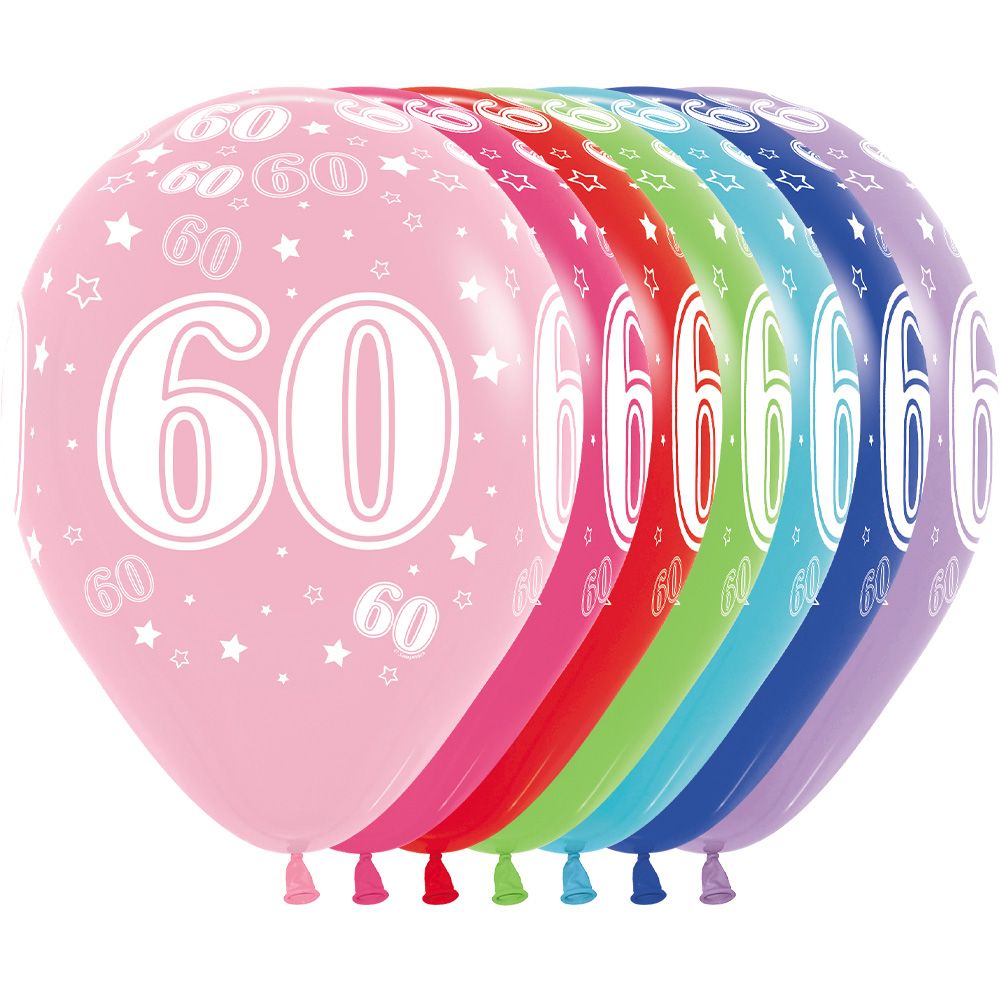 11" Number 60 Assortment (50pcs) Balloons