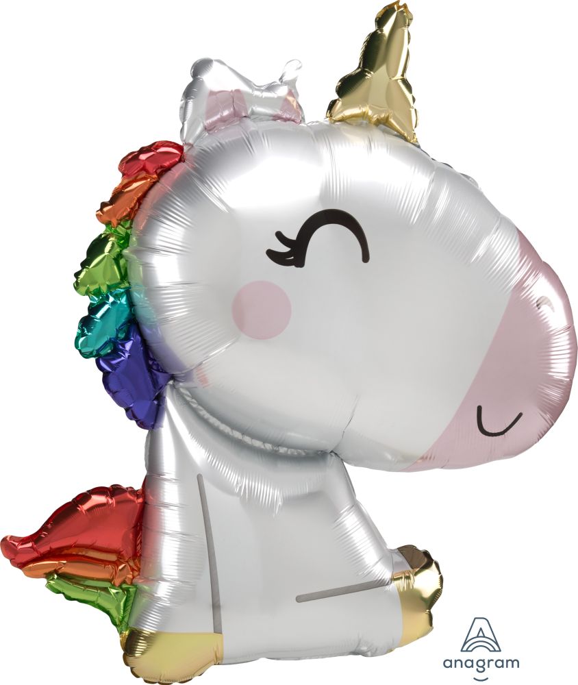 SuperShape Satin Sitting Unicorn Balloon