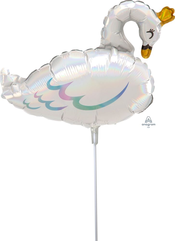 MiniShape Iridescent Swan Balloon