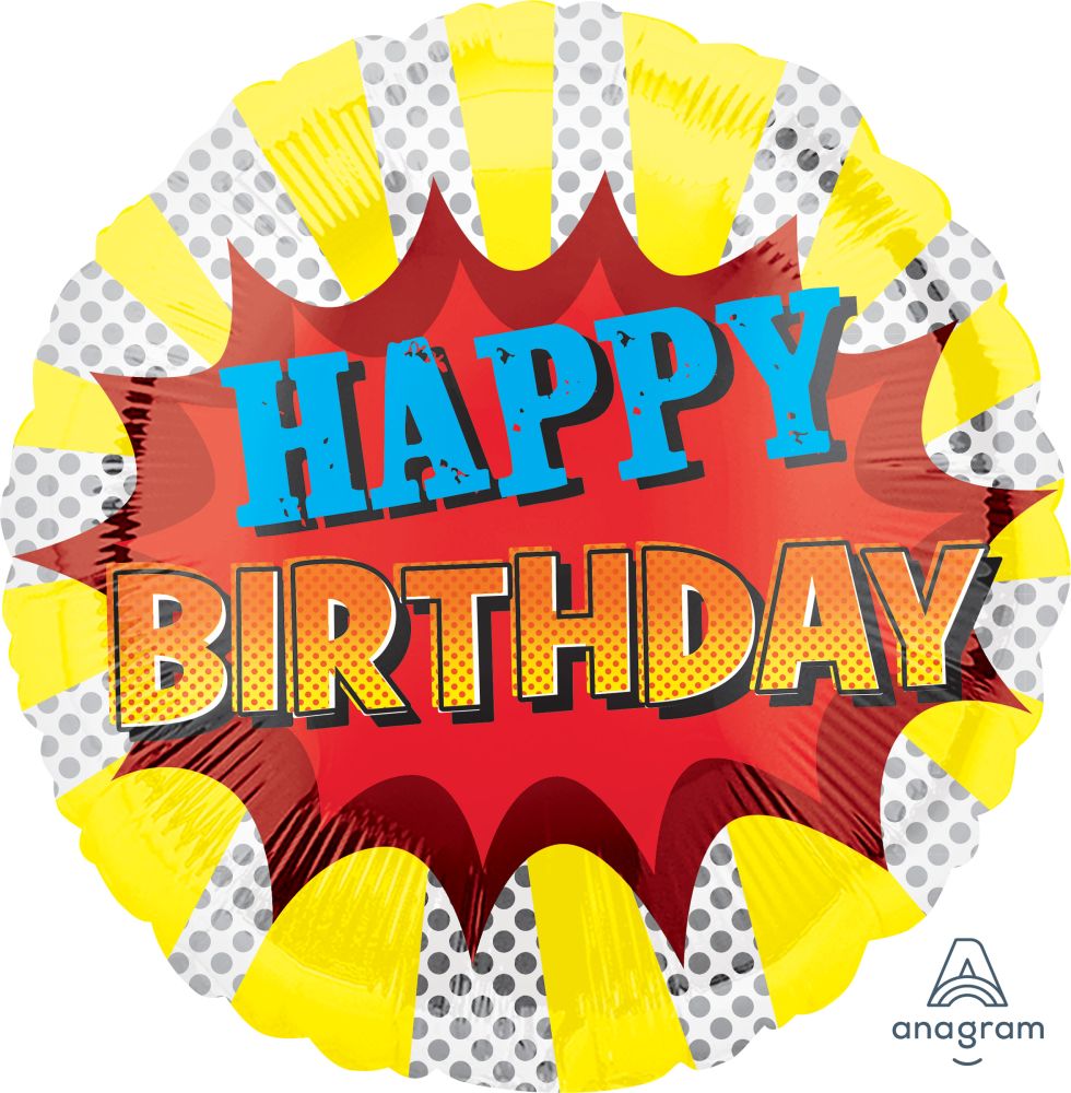 18" Super Hero Birthday Balloon