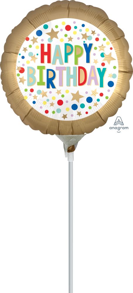 04" Gold Satin Marquee Dots Balloon