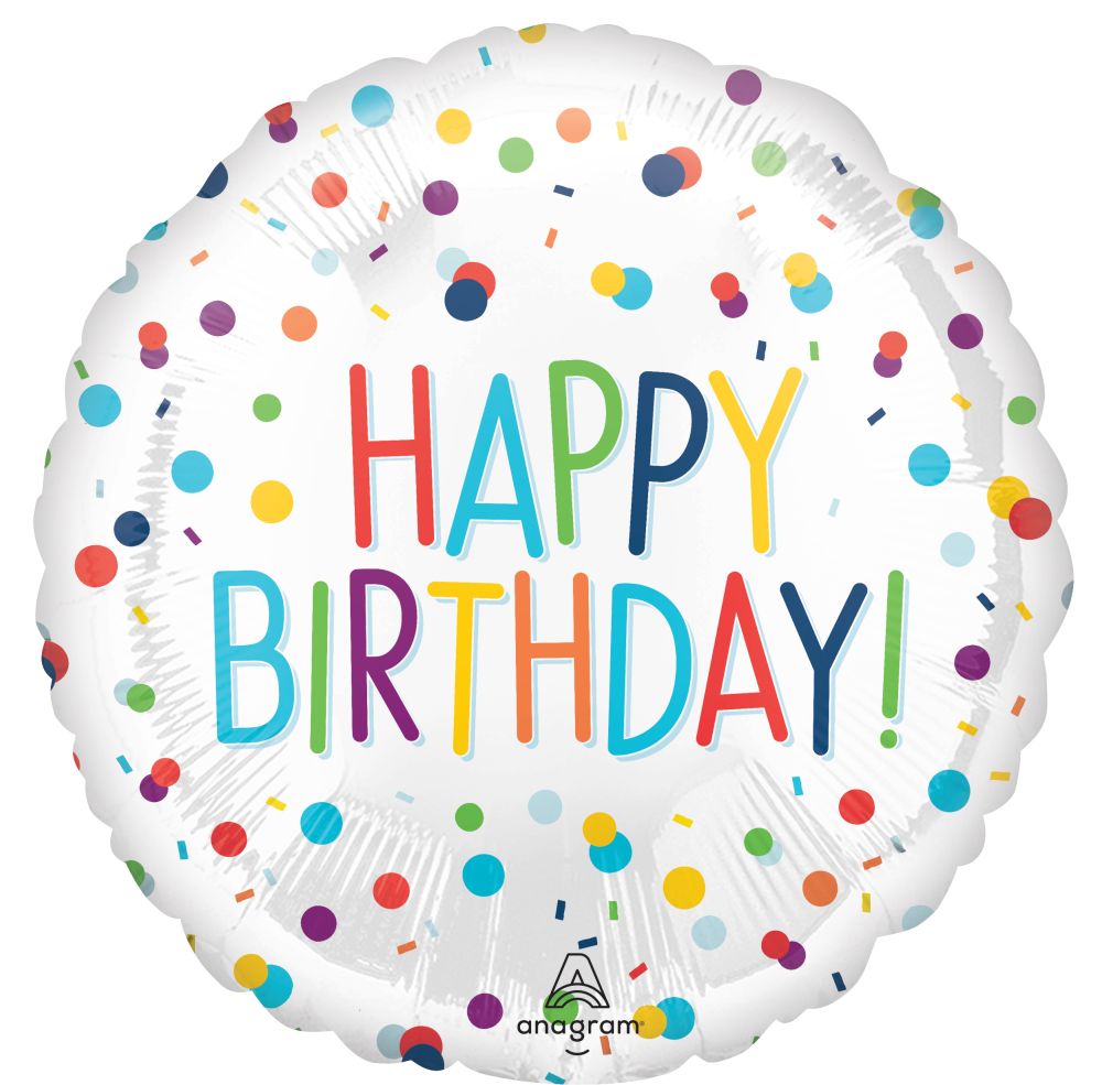 Standard Confetti Happy Birthday Balloon