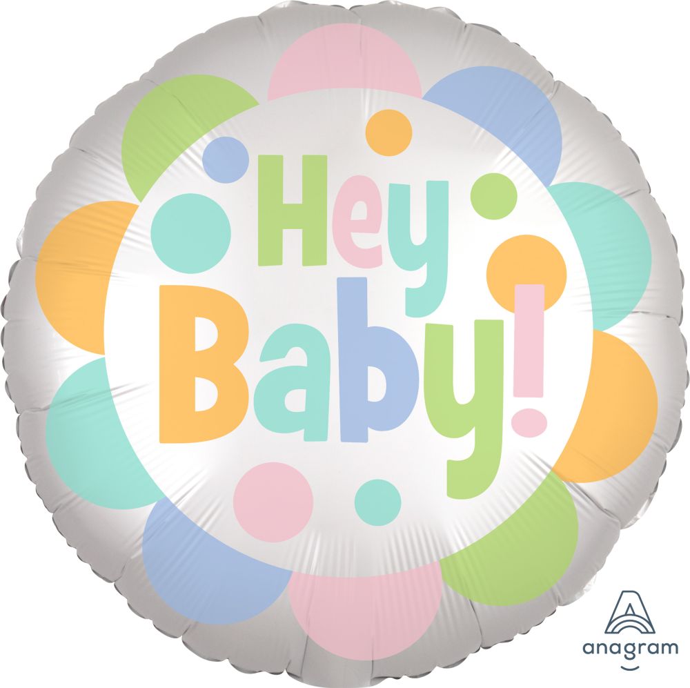 18" Satin Hey Baby Balloon