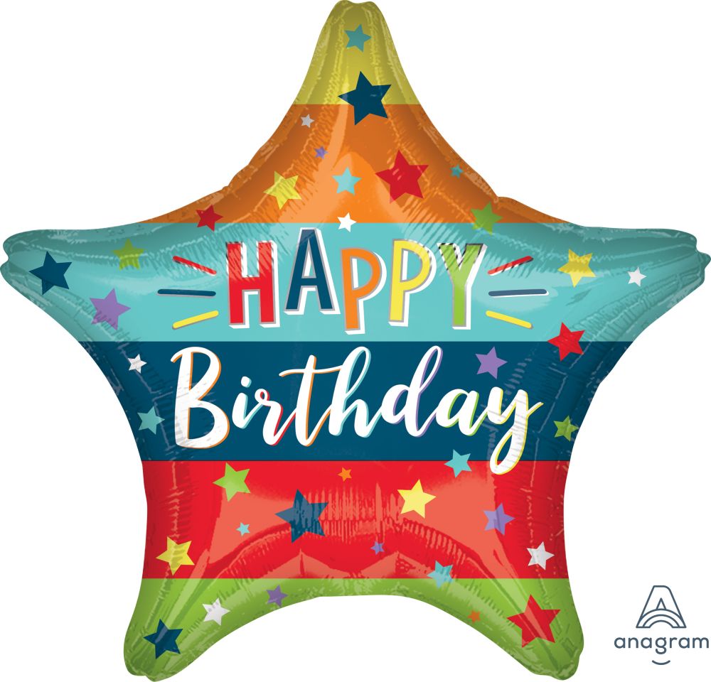 18" Star Birthday Stars and Stripes Balloon