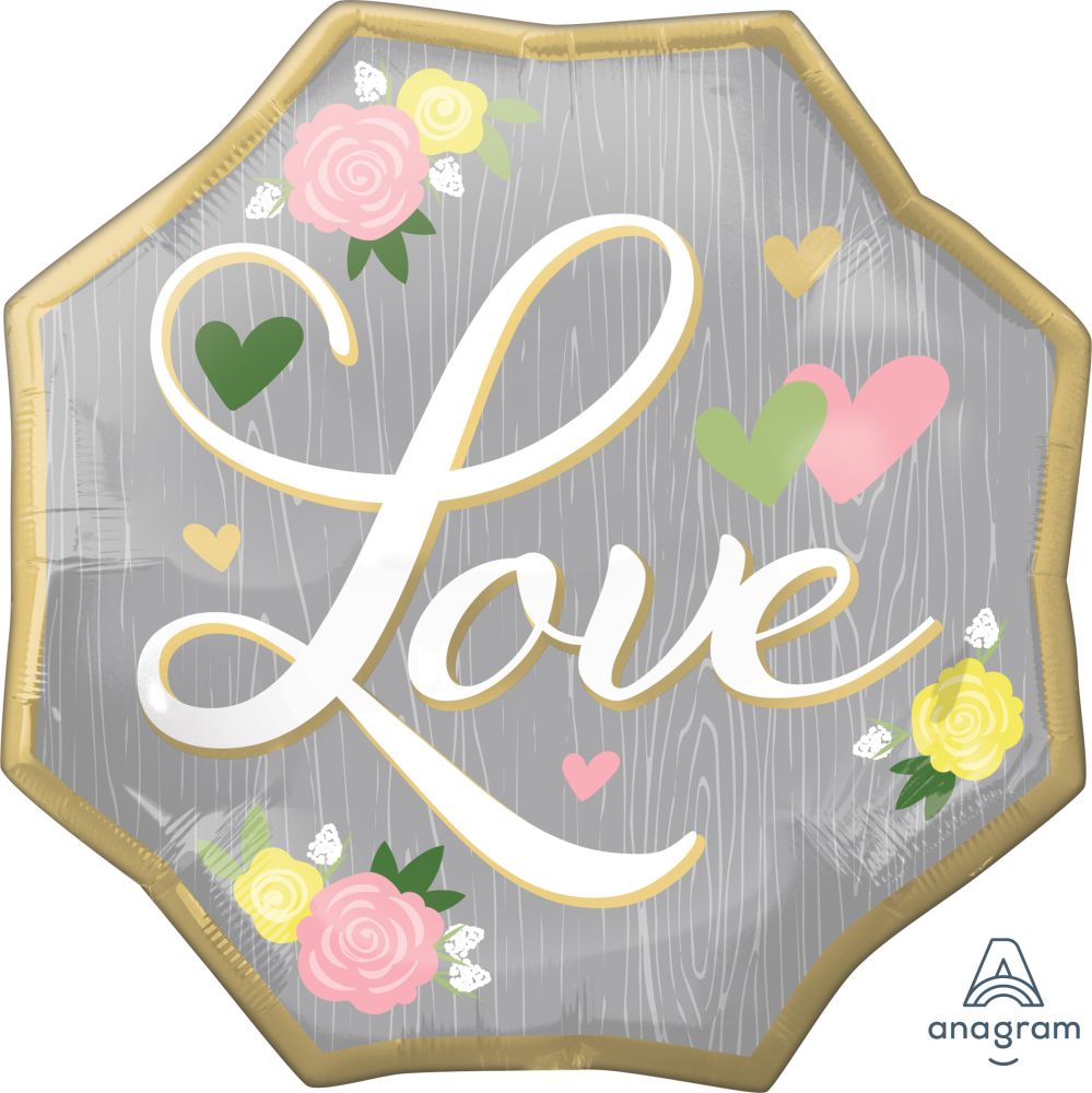 SuperShape Wedding Love Floral Balloon