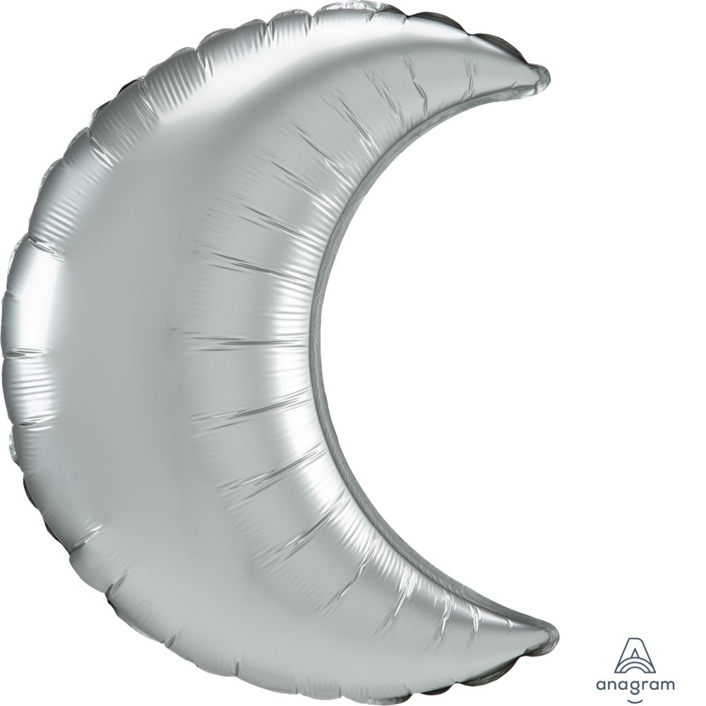 Crescent 26" Platinum Silver Balloon