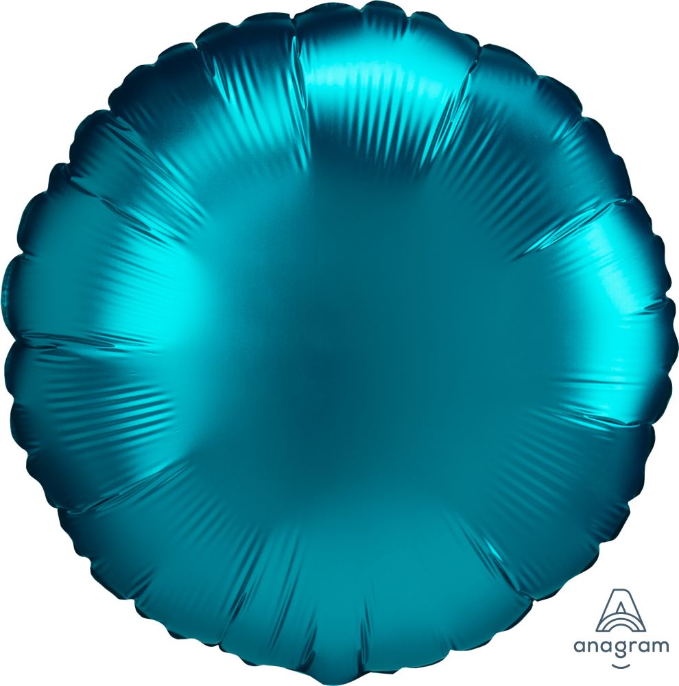 18" Satin Luxe Aqua Round (non-packaged) Balloon