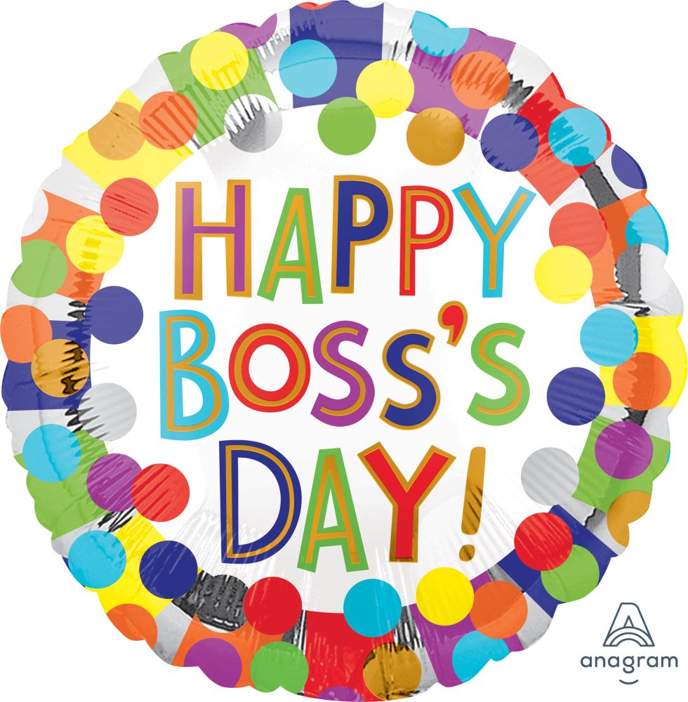 Standard Boss's Day Bursty Dots Balloon