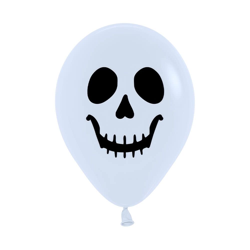 05" Skull Face White (50pcs) Balloons