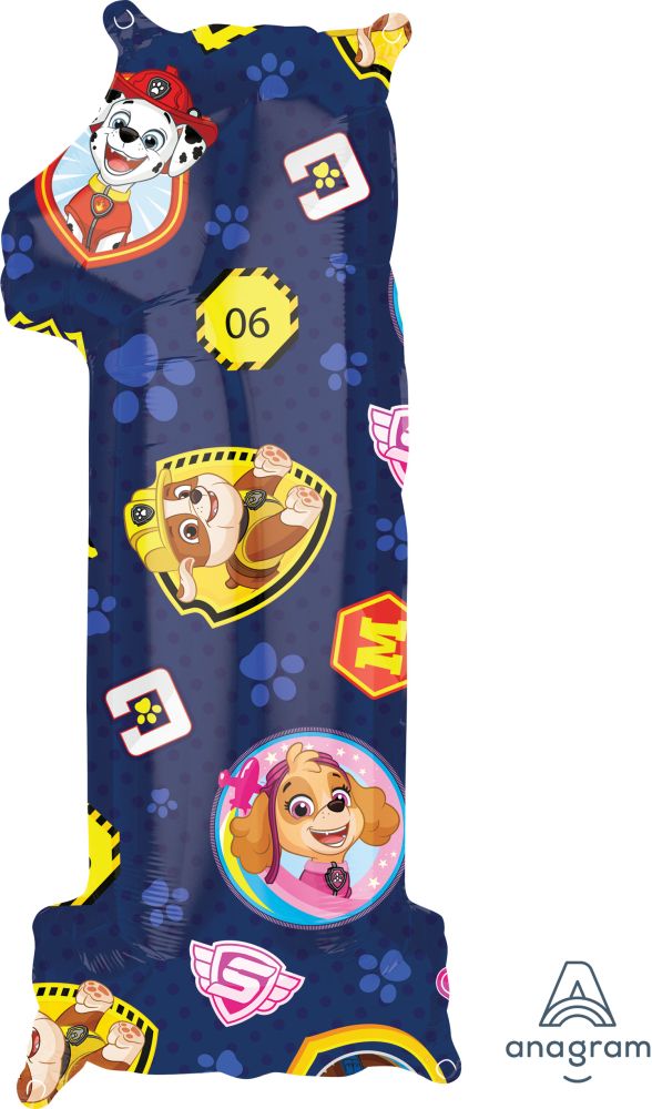 26" Paw Patrol Number 1 Balloon