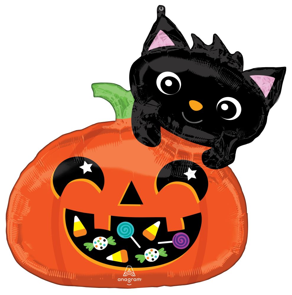 SuperShape Cat and Candy Pumpkin Balloon