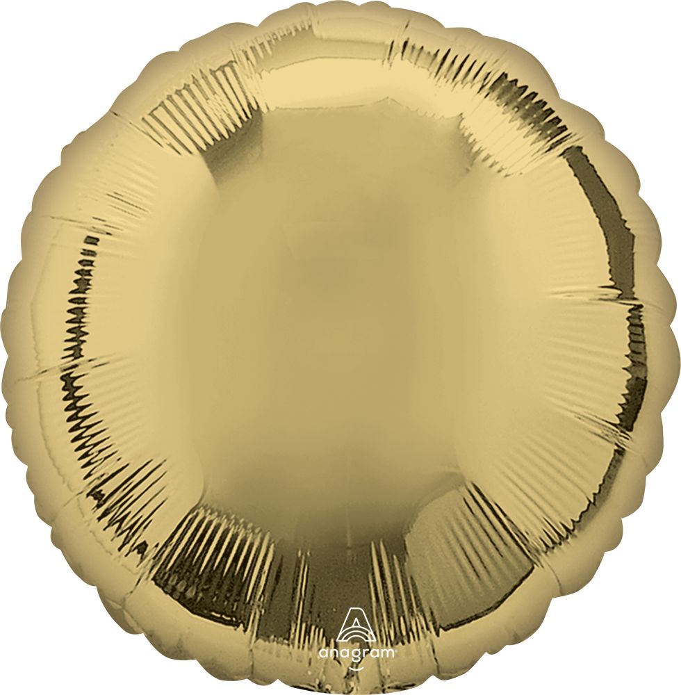 18" White Gold Circle Balloon