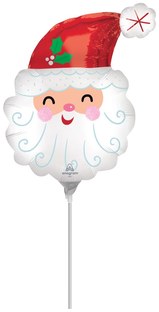 Mini Shape Satin Santa Head Balloon