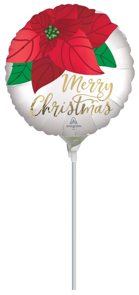 09" Satin Christmas Poinsettia Balloon