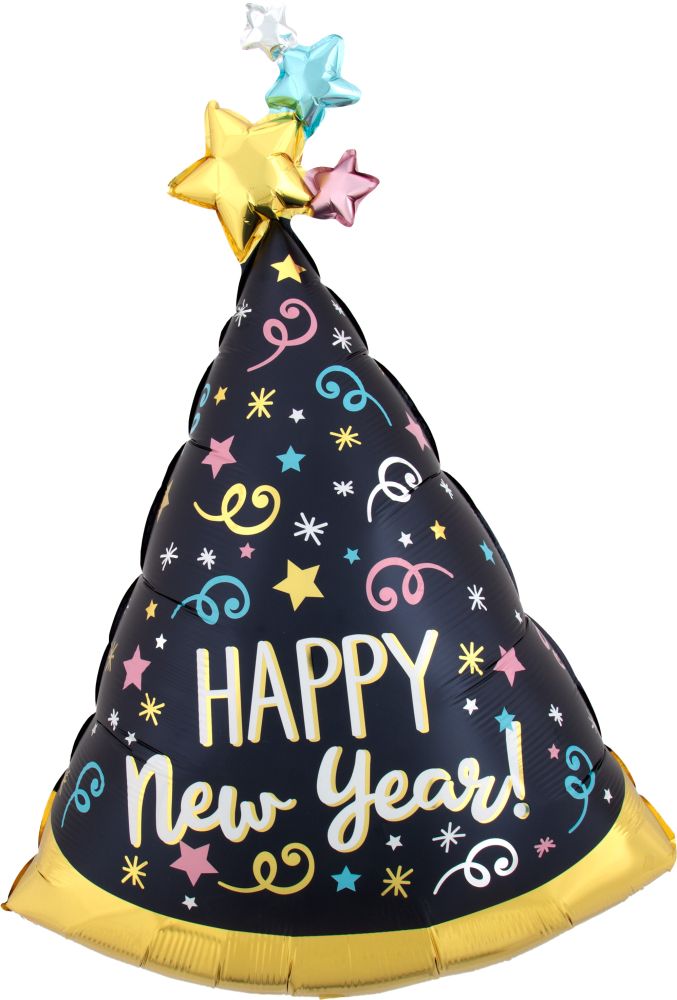 SuperShape Confetti Satin New Year Balloon