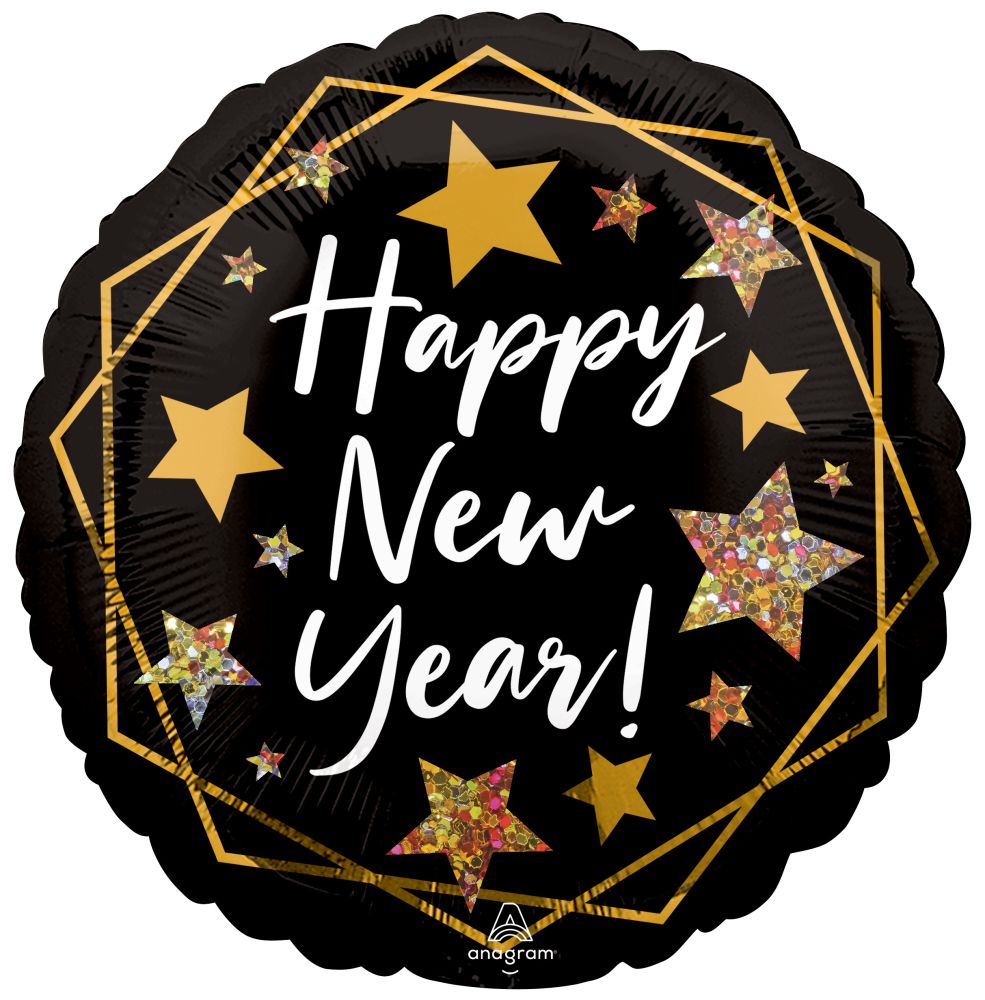 Standard Happy New Year Gold Sparkle Balloon