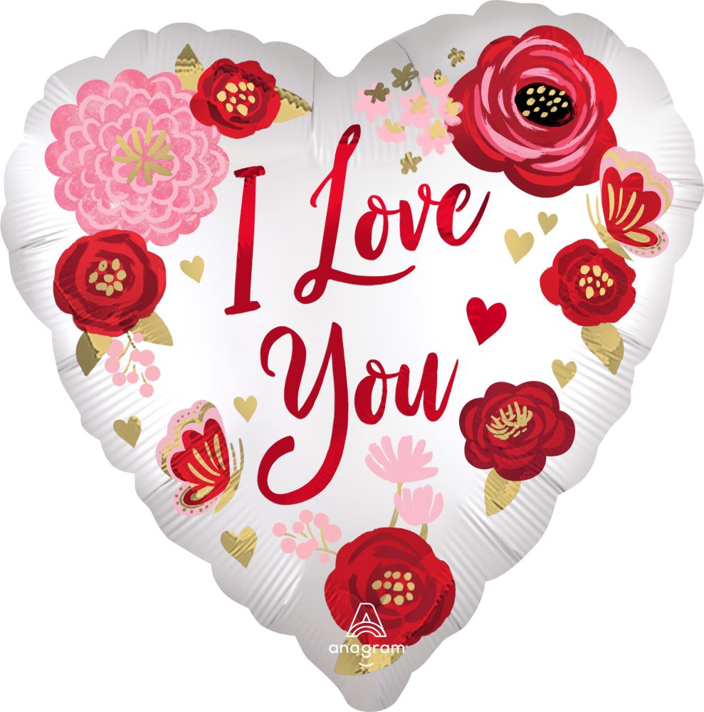 18" Love You Flowers Balloon