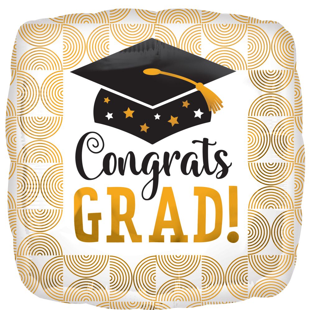 Jumbo Congrats Grad Ribbed Lines Balloon