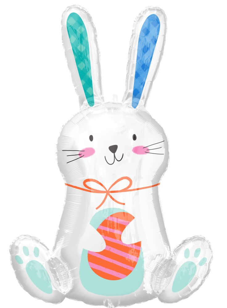 SuperShape White Funny Bunny Balloon