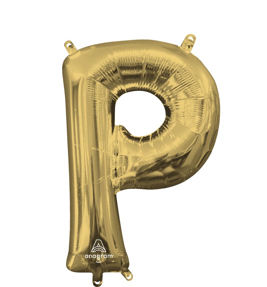 16" White Gold Letter P Balloon