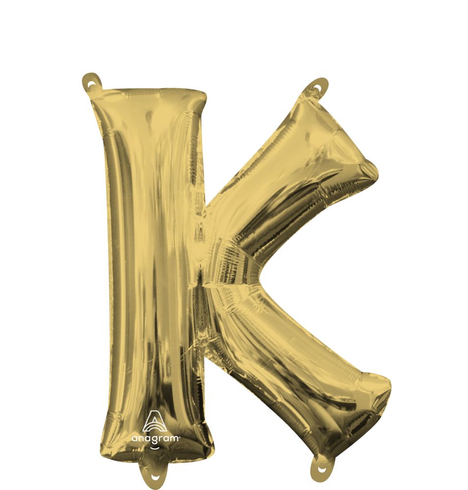 16" White Gold Letter K Balloon