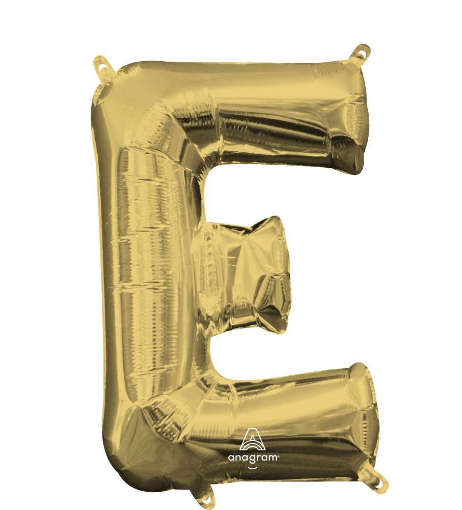 16" White Gold Letter E Balloon