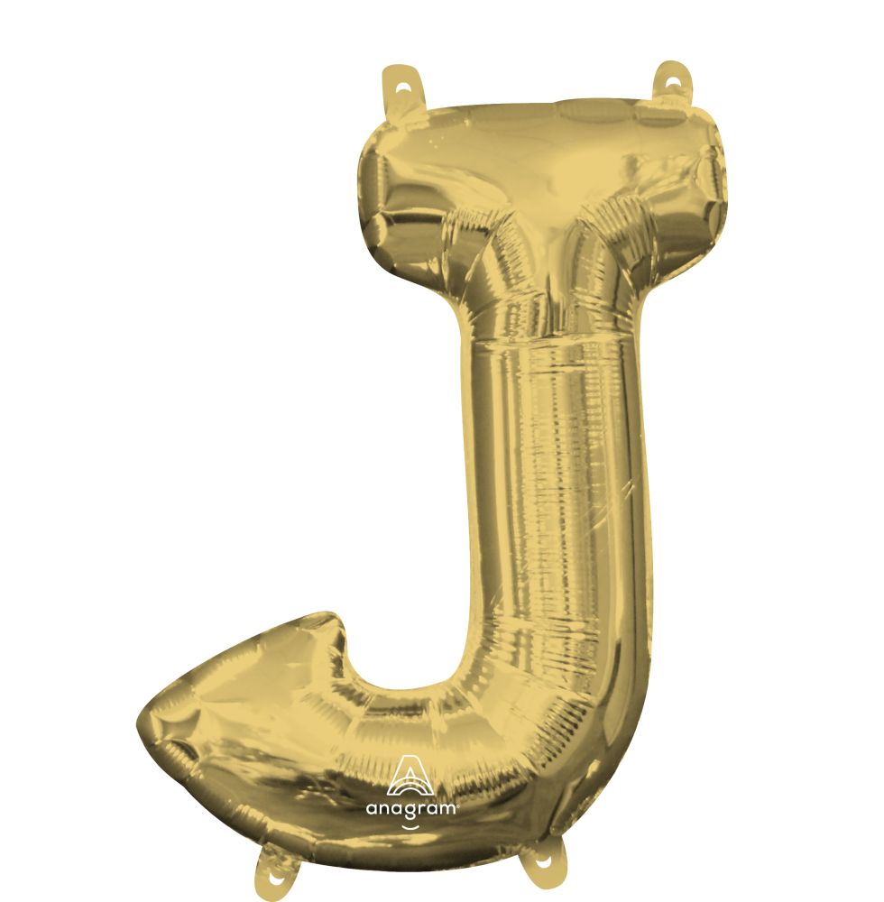 16" White Gold Letter J Balloon