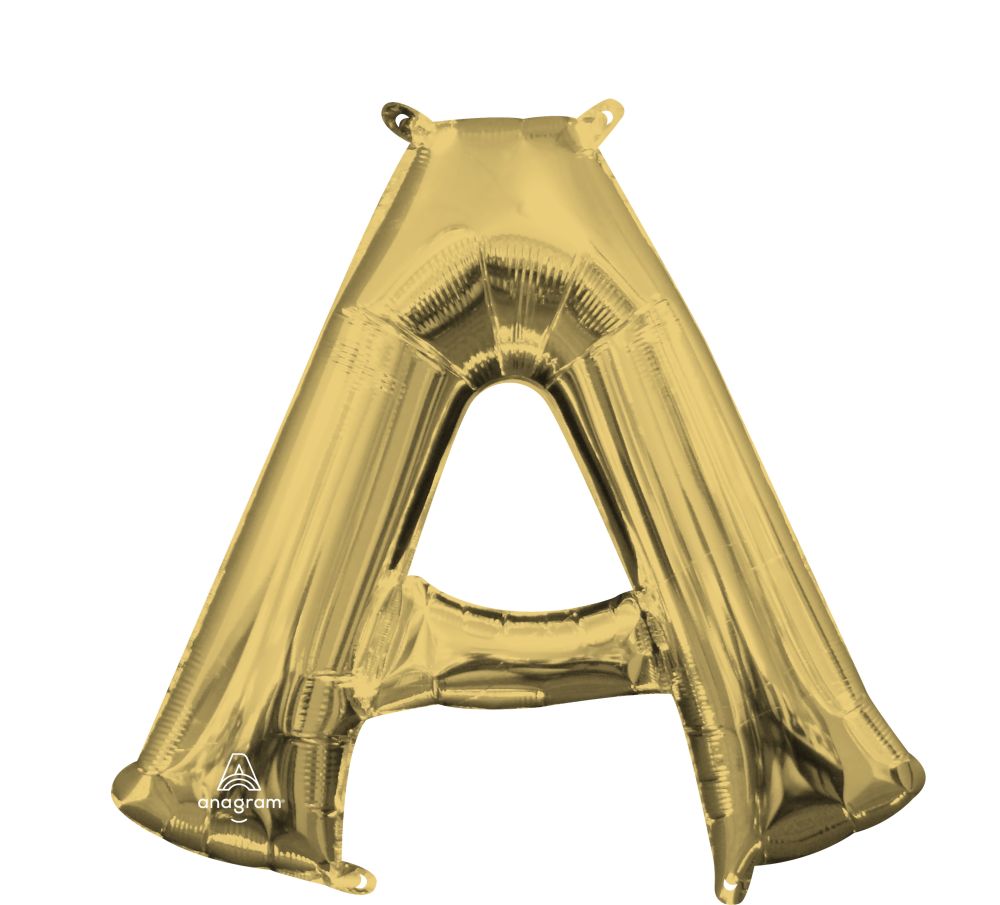 16" White Gold Letter A Balloon