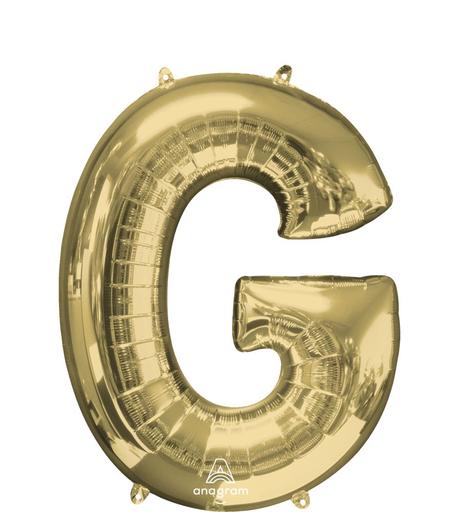 34" White Gold Letter G Balloon