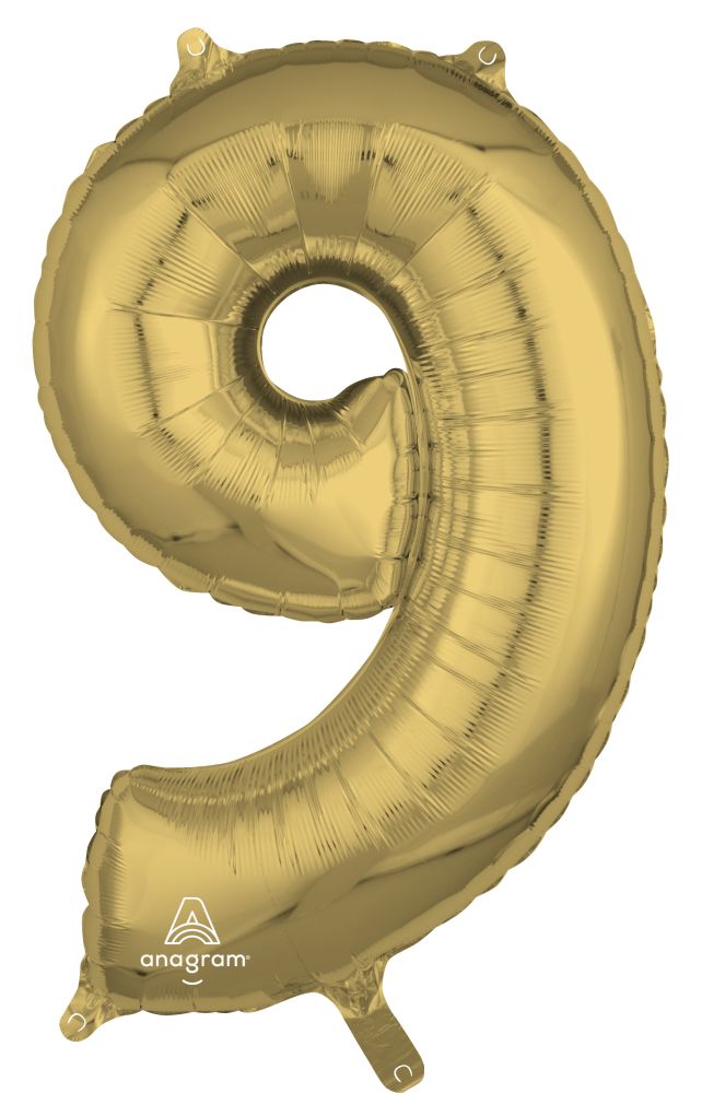 26" White Gold Number 9 Balloon