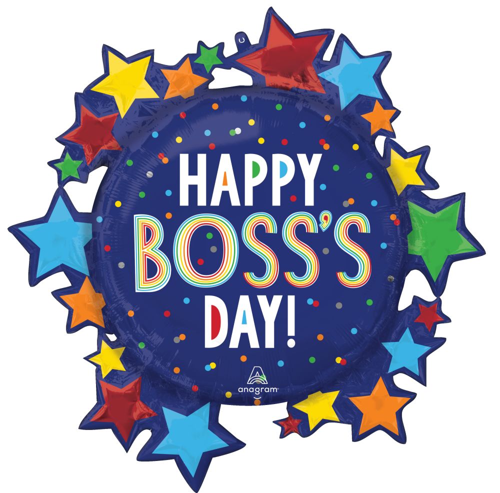 SuperShape Boss's Day Colorful Dots and Stars Balloon