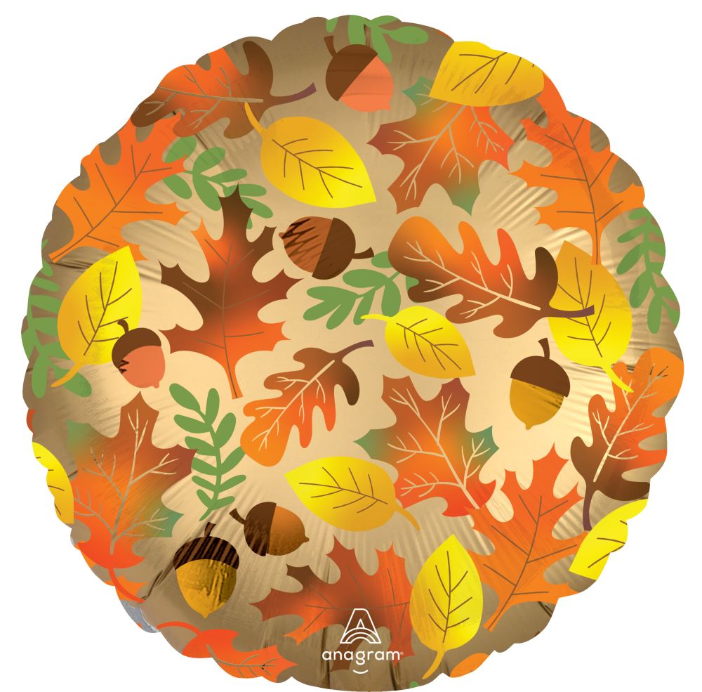 18" Satin Fall Leaves Balloon